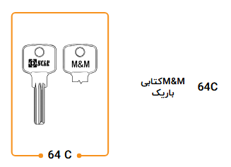 کلید M&M کستل نازک 64C